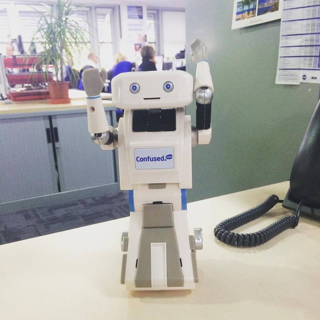 Otherbots's tweet photo. We now have a Brian in the office! @seppy5 #work #brian #confusedcom #robot by _emmajane90 https://t.co/LKEbTTvpi2