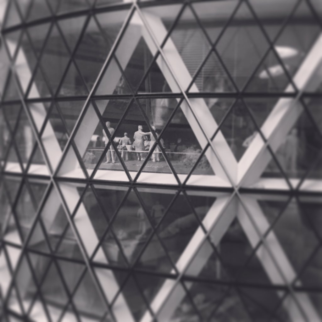 StephenHamilNBS's tweet photo. The original design model for The Gherkin in the entrance of @RIBA - looks amazing https://t.co/Rg4tVbY8FE