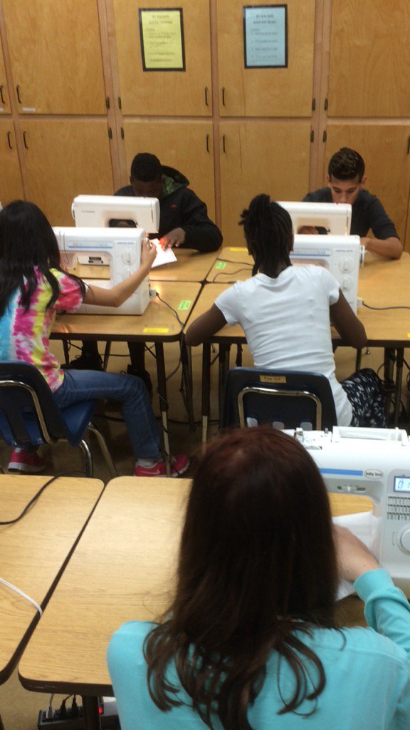 SFL &amp; Careers classes started their construction and design projects!  Good way to use math skills! #theBow