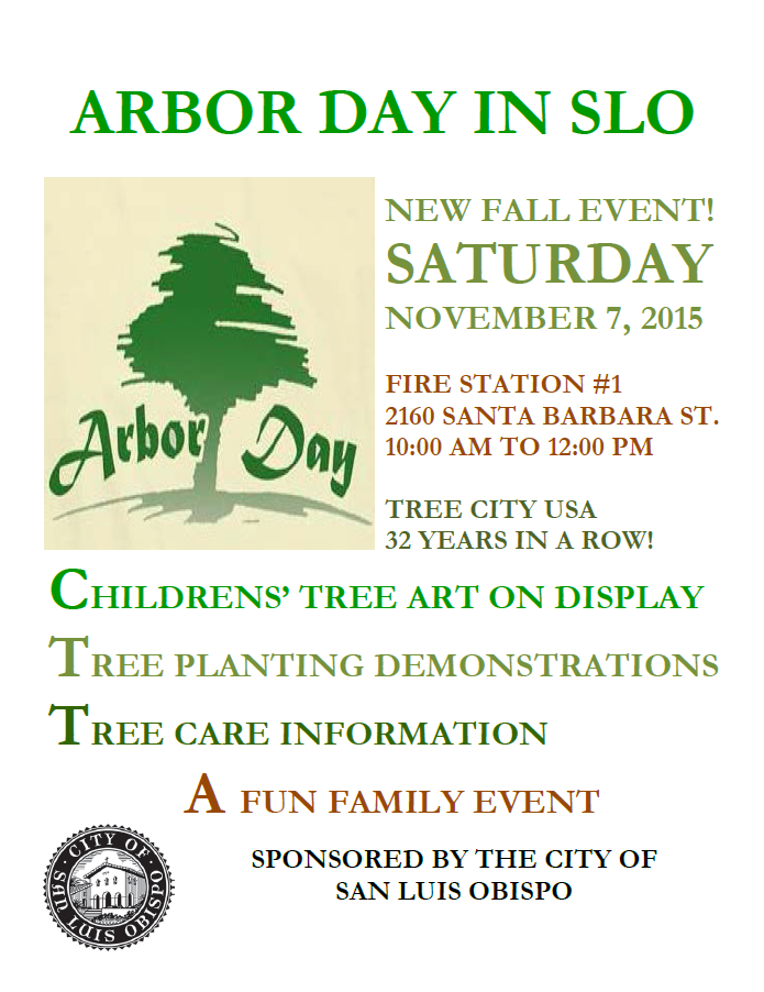 Come celebrate Arbor Day at Fire Station 1 this Saturday November 7th!