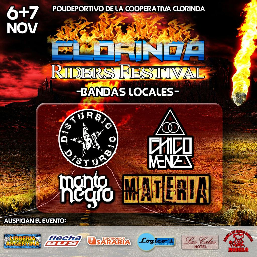 ProductoraTapa's tweet photo. Tapa Productora Independiente presenta #ClorindaRidersFestival
Sábado 7/11 en vivo
@Disturbiok #ChicoMendes y mas https://t.co/K4cAOg89Ii