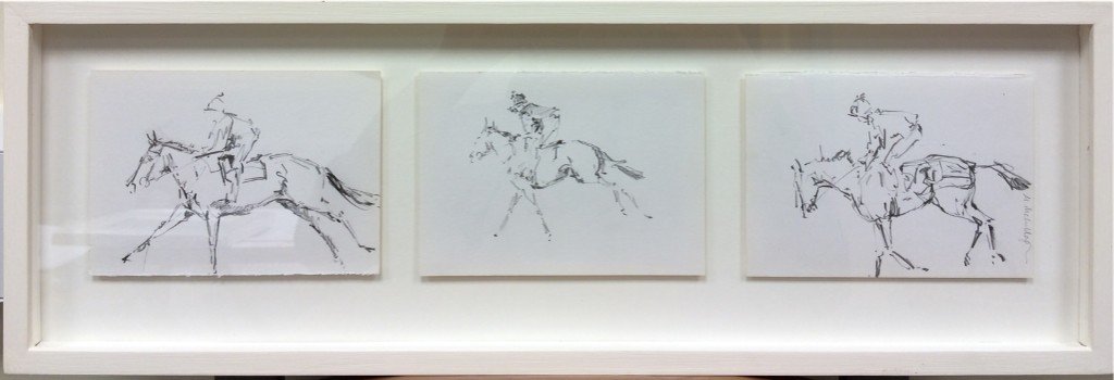Picked up #OnTheGallops #drawings to be exhibited @8dukestreet for #BeyondRacing #Racing #sketches #excited
