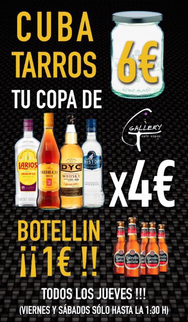 Galleryofficial's tweet photo. Cervezas: 1€

Copas: 4€

Tarros: 6€

Solo en Gallery! https://t.co/gmjtpBlLx9
