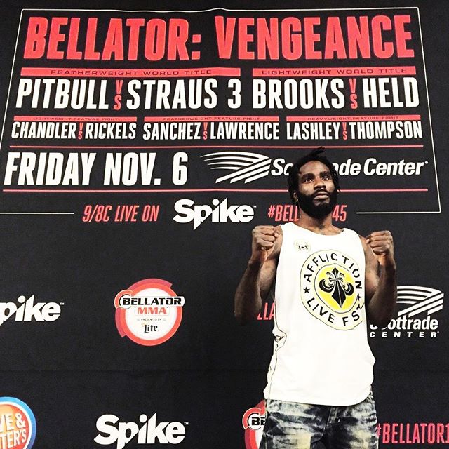 Affliction's tweet photo. @DanielStraus handling media at press conference for his Title fight this Friday @BellatorMMA!! #DanielStraus https://t.co/x9EO29GiXK