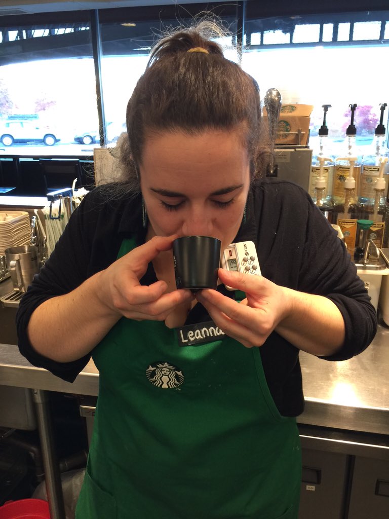 leahcimbullock's tweet photo. Happy Thursday from the Queen of Good Cheer and sticking her nose too far in the cup! #tobeapartner @Leanna_Mar https://t.co/Cyrh6W4v9B