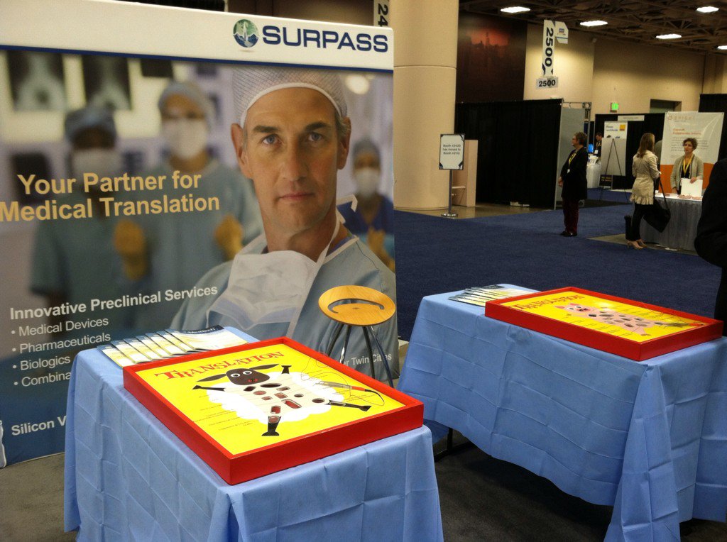 SurpassInc's tweet photo. Stop by booth #2139 - Play "Translation" and pick up free copies of preclinical white papers #MNMedtechweek #UBMMinn https://t.co/OqTMQg72ru