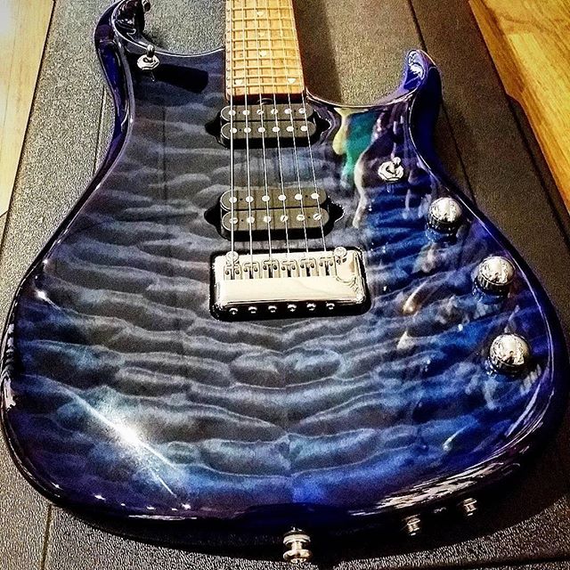 Check out the top on this <a href="/JPetrucci/">John Petrucci</a> JP15 Blueberry Burst. Quilted maple top, roasted maple neck…One of 300 made.