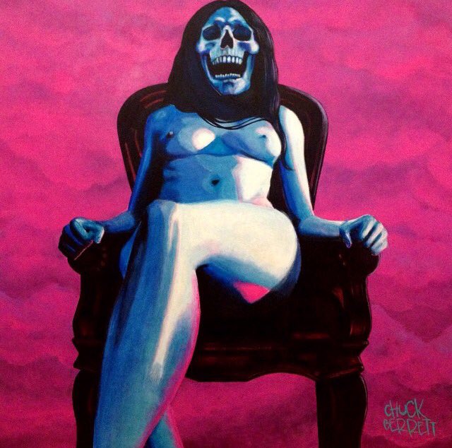 ChuckBerrett's tweet photo. Old #painting. #skull #throne #nude #judgement #art #darkart #popsurrealism #surreal #chuckberrett #artwork #doom https://t.co/RulzGqdYdM