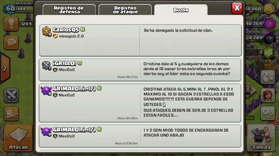 CocUrban's tweet photo. @MineGodZCoC me trate de unir a tu clan y me denegaron tengo cadí todo al max de Th 7 gracias eres un crak https://t.co/smV72JPQYx