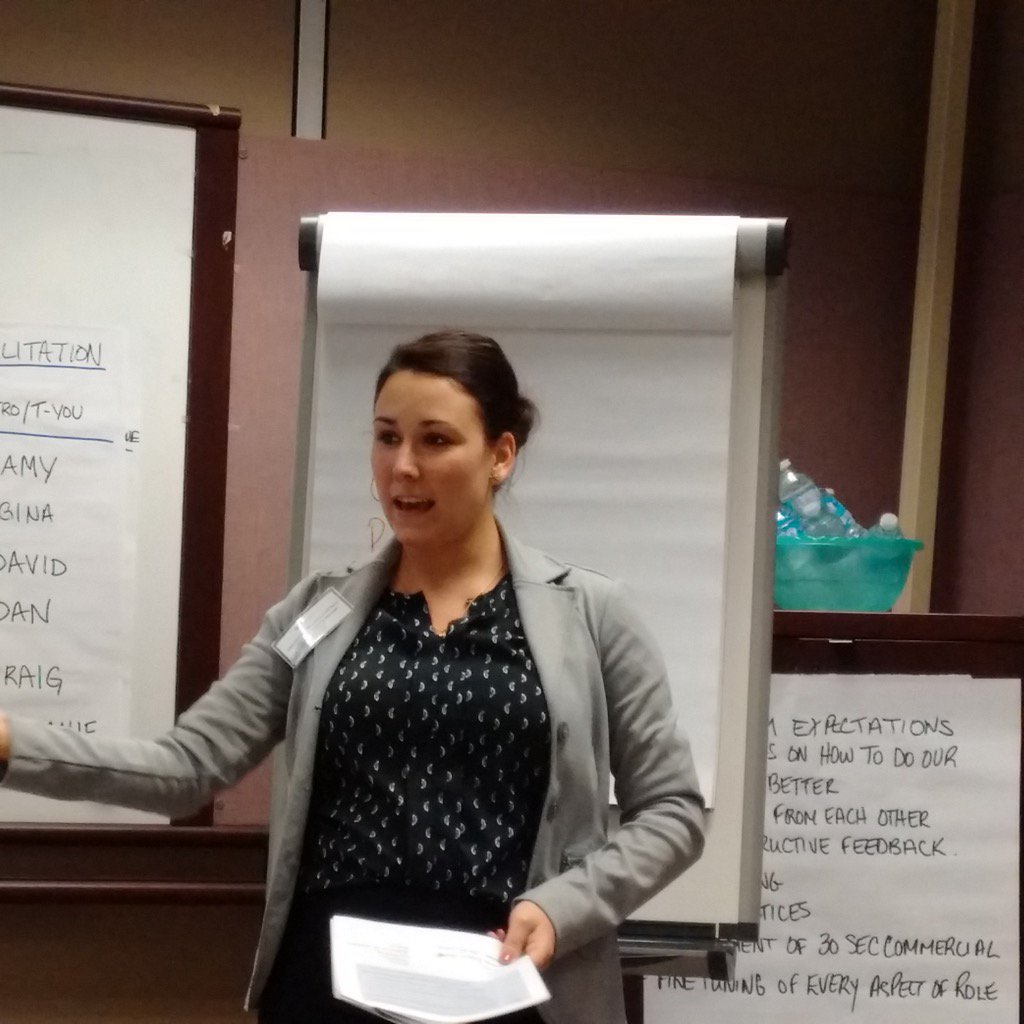 DeleneKingdom's tweet photo. Our awesome @StephanieBLecl delivering her facilitated session! We have the best trainers! @mcguirecmm @NickPaleos https://t.co/1tjpxVgTGU