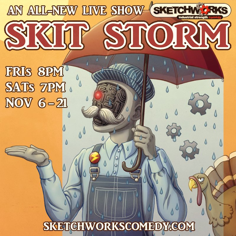 sketchworks's tweet photo. #SkitStorm opens tomorrow night at @villagetheatre - Check out our opening credits film! https://t.co/PdSKvIQcri https://t.co/ldohSlspUW
