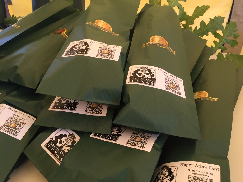 <a href="/arborday/">Arbor Day Foundation</a> We bagged 1,000 seedlings to give away at out Texas #ArborDay event tomorrow! #tfs100 #freetrees