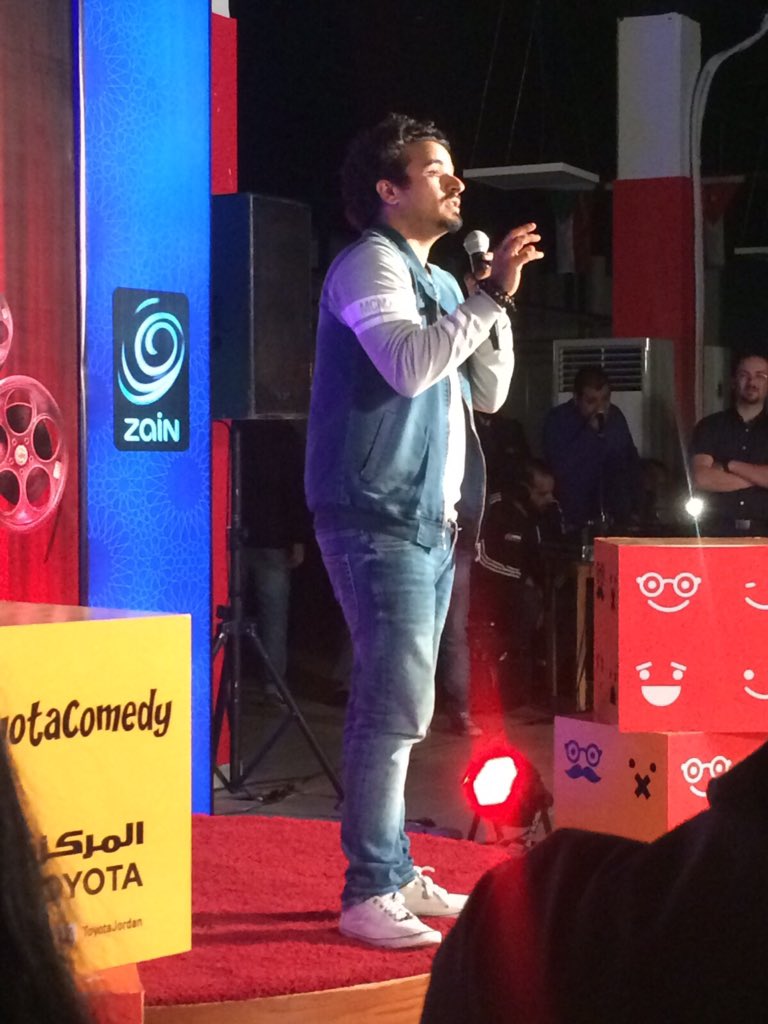 Kharabeesh's tweet photo. عدي خليفة
على مسرح خرابيش 
شكراً@ZainJo  شكراً @ToyotaJordan اكيد @MazajFM

#kharabeeshComedy #toyotacomedy #Zainjo https://t.co/AivfZOcL9z
