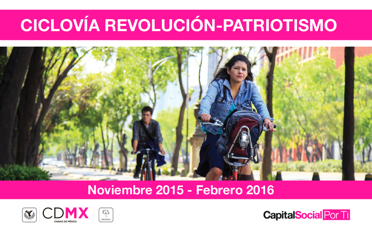 Anuncian Ciclovía en Patriotismo y Revolución - CTEuATVVAAAmOZ9