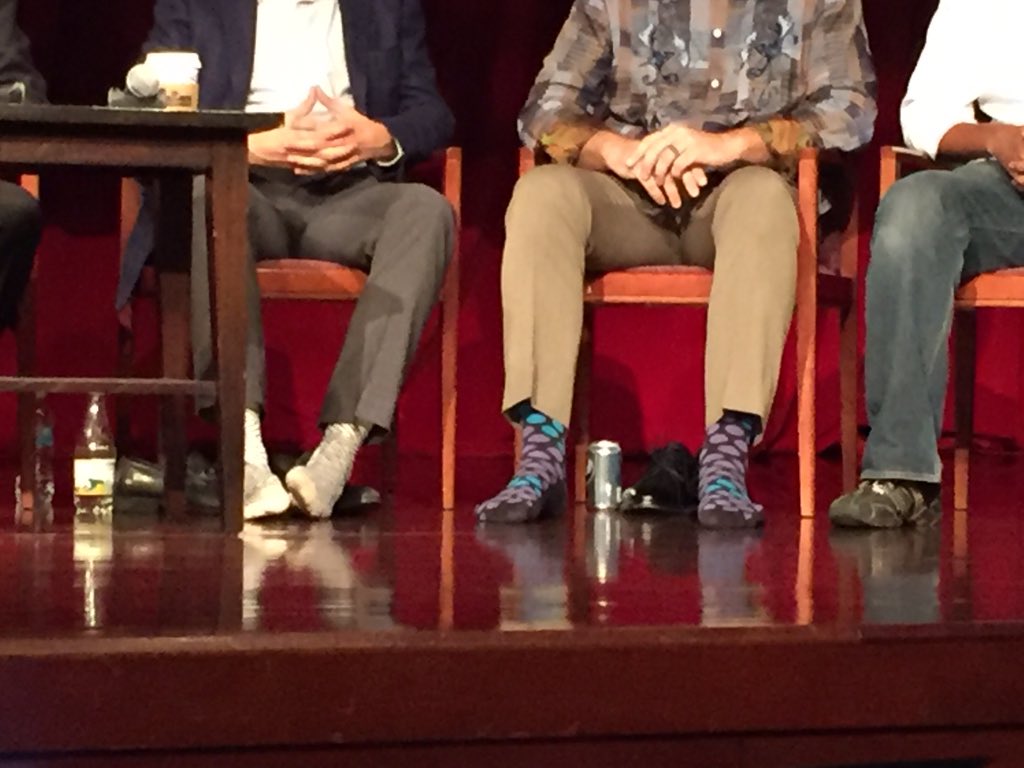 ghodgaonkar's tweet photo. Cisco's Dave Ward talks about hybrid cloud challenges. Check out the socks! @Cisco #ONUGFall15 https://t.co/CWogQSzU9S