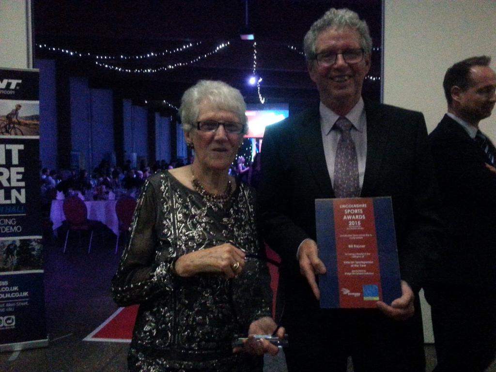 LincsMag's tweet photo. Veteran Sportsperson of the year @LincsSport Awards #LAS2015 @LincsShowground is Rita Baxter & well done Bill Rayner https://t.co/tsi3FBHu0f