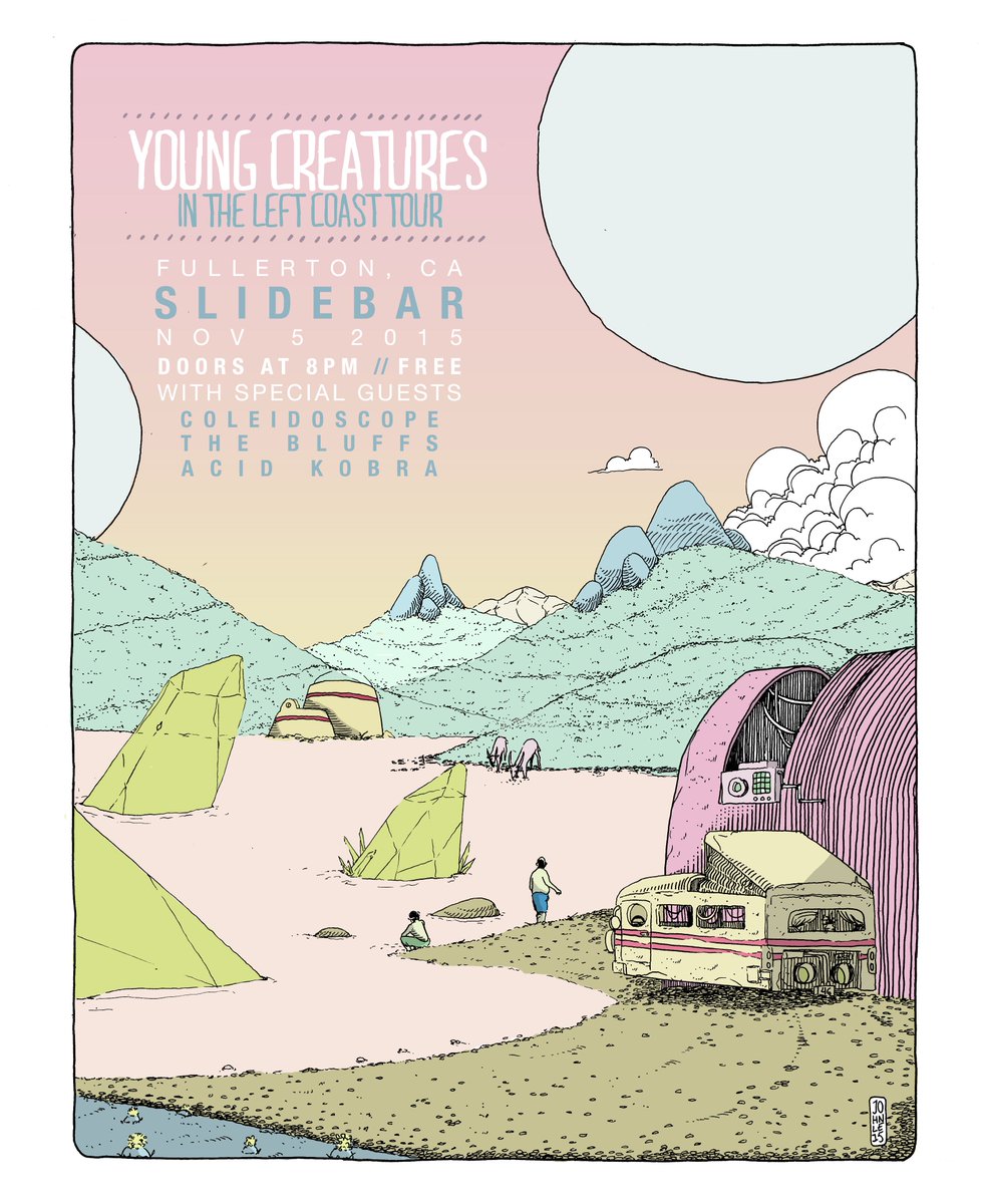 theslidebar's tweet photo. Tonight! @Young_Creatures with Coleidoscope, @TheBluffsBand & Acid Kobra! FREE. 8pm 21+ #fullerton #YoungCreatures https://t.co/kw6Bd7vub9