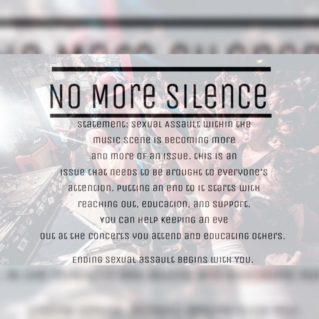 NoMoreSiIence's tweet image. Ending sexual assault begins with you.

You can help by educating others &amp;amp; keeping an eye out at concerts you attend