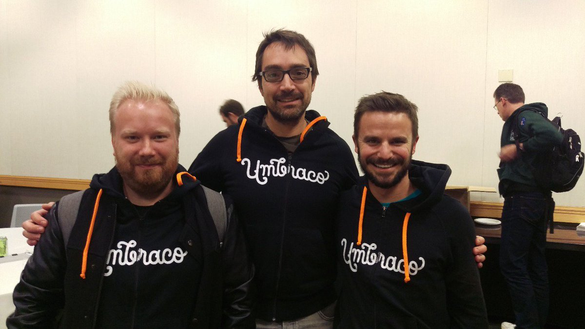 Shazwazza's tweet image. Matching #umbraco hoodies #MVPsummit2015