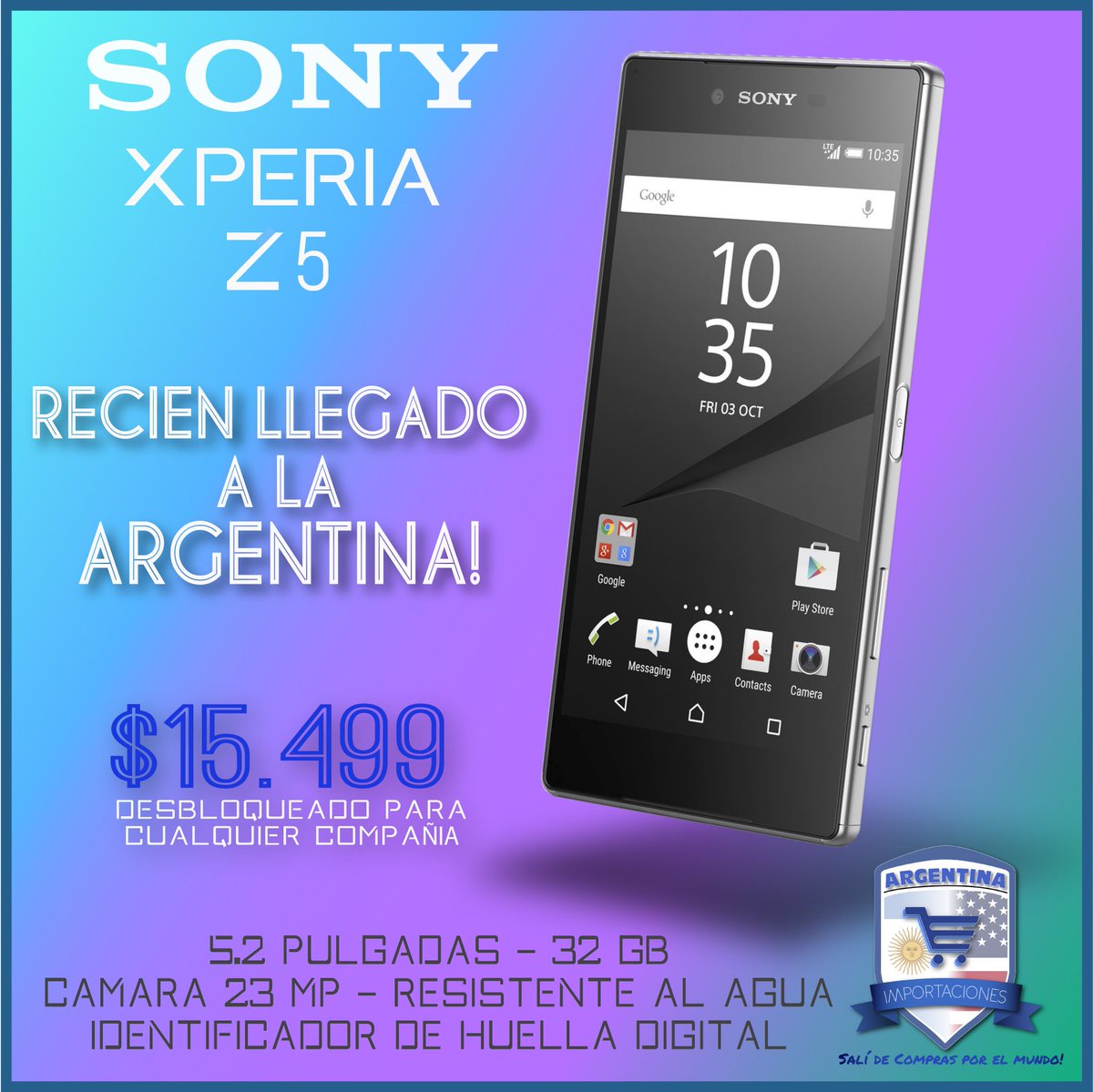 ImportArgentina's tweet photo. LAS ÚLTIMAS UNIDADES EN STOCK!!! @sonyxperia Z5 https://t.co/U8AU3X8aij