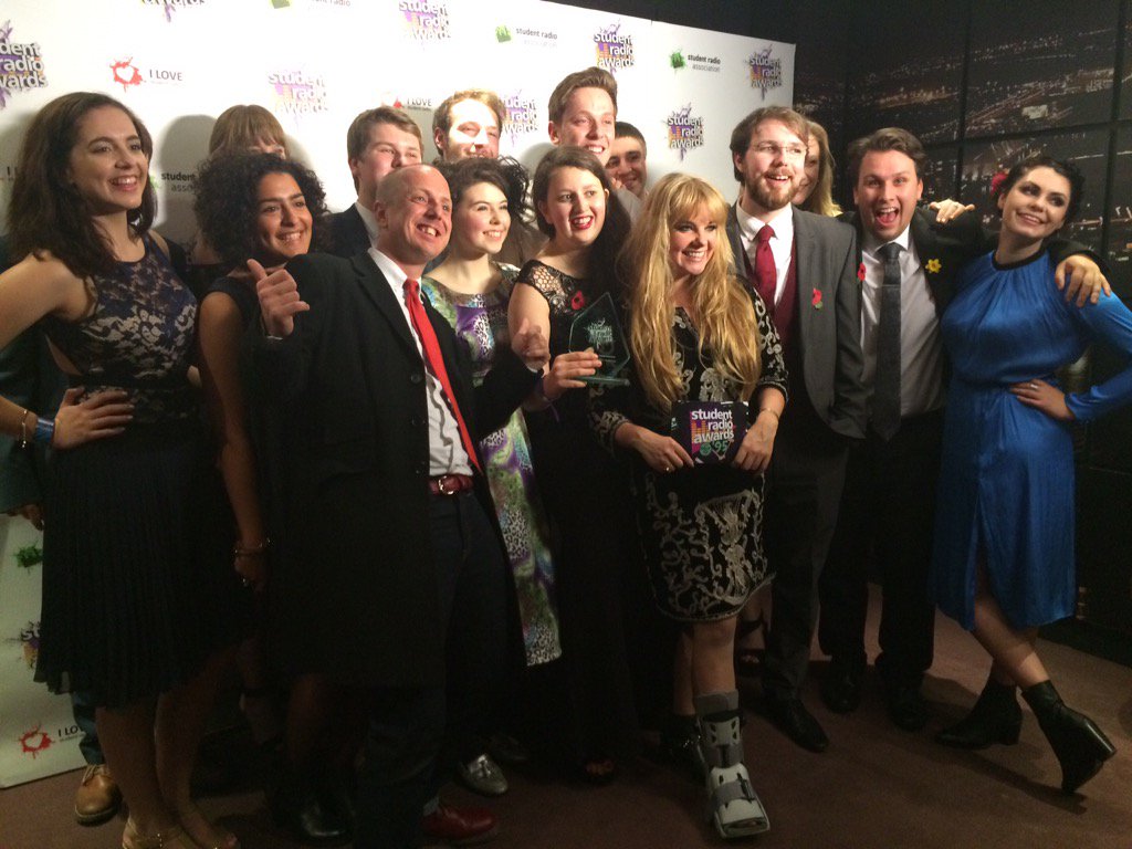SRA's tweet photo. MASSIVE congratulations to @xpressradio who take home first award of the night! #SRAs https://t.co/N1rOjdHVSA