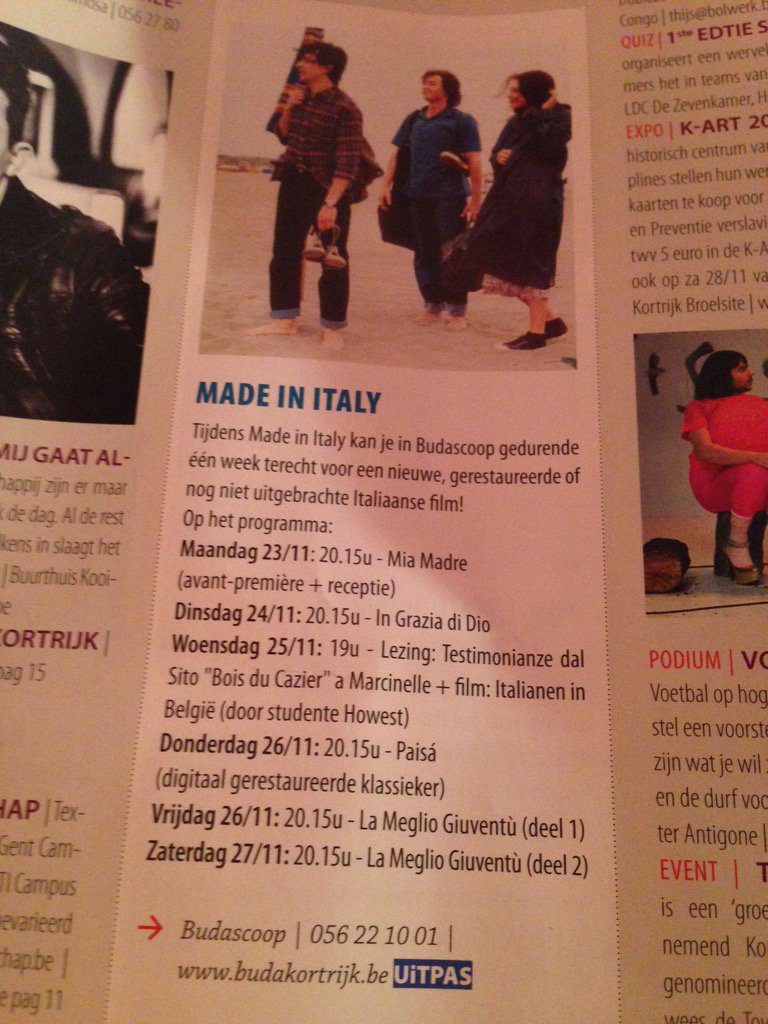 SeaMedia2Seas's tweet photo. Italians in Belgium doc at #budascoop 25/11 @8500Kortrijk by #SeaMedia @howest_intl #student Marta Scocco #howest https://t.co/tOs4Zh6Szp