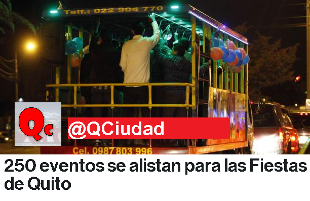 QCiudad's tweet photo. ¿Qué opinas sobre estas nuevas fiestas en nuestro Quito? https://t.co/euj0fVyV5f