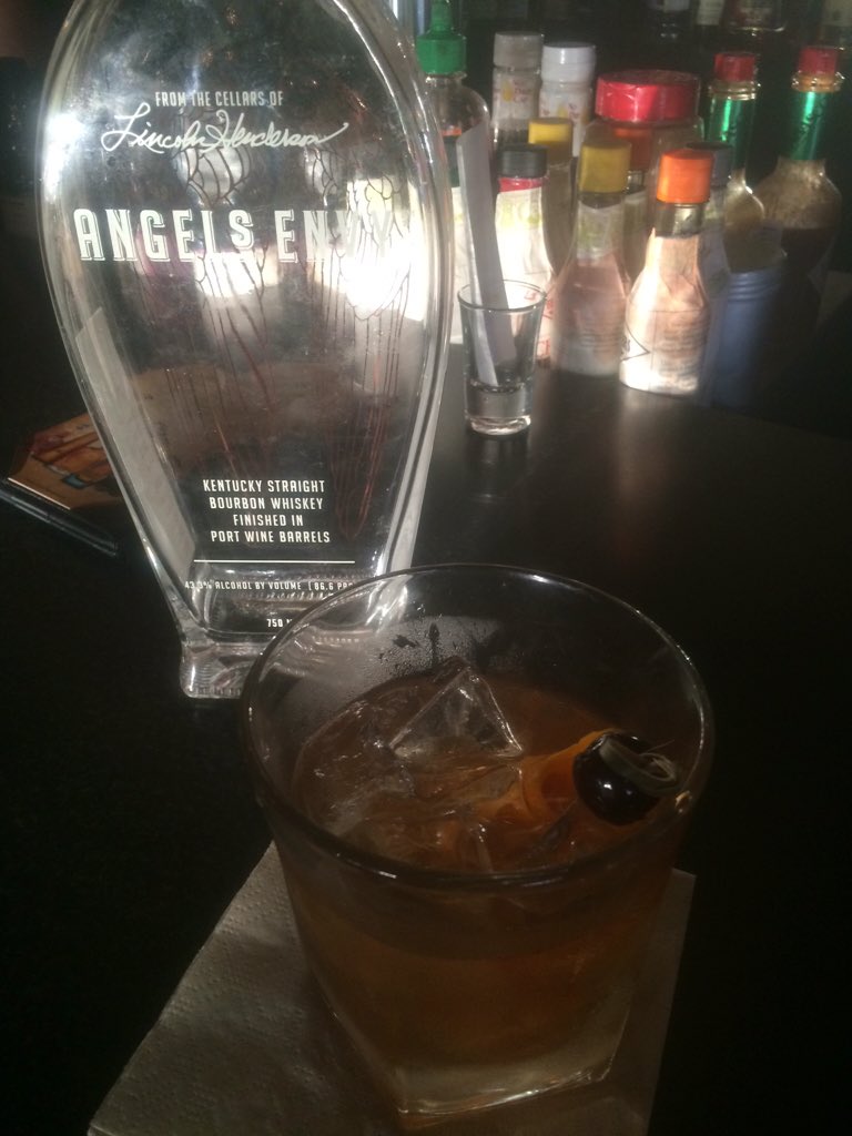 Whersky's tweet photo. Finished that bottle of @angelsenvy in my Old Fashoned. What are drinking tonight? #happyhour #whiskey #bourbon https://t.co/2u2NzTaDuo