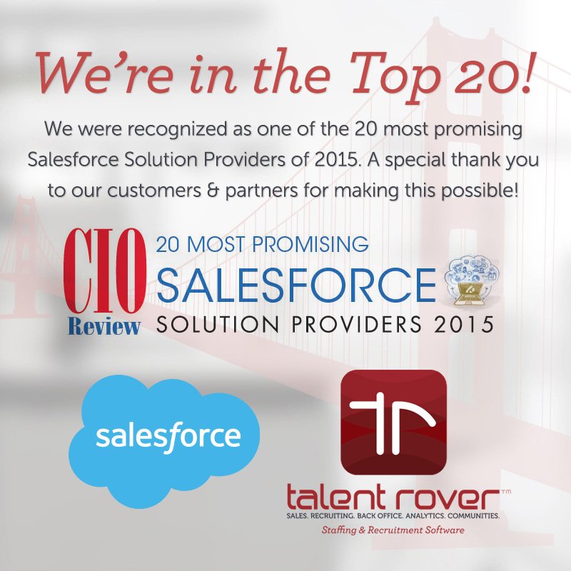 MerchantRadar's tweet photo. Thanks to customers &amp; partners for making us 1 of 20 most promising @Salesforce providers: https://t.co/dBCOx8wilb https://t.co/v2h3p4OyQ7