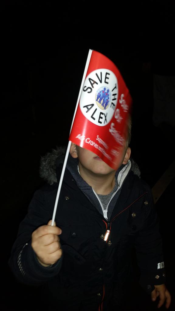 CandDwmids's tweet photo. Brought our Alex babies along to support @STA_Chair &amp; @SaveTheAlex tonight. Well done guys..we'll continue to fight! https://t.co/udz4Ifna5W