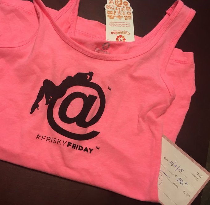 Thank you so much @TheFriskyFriday for the crazy cute tank top and $250.00!!!! See you tomorrow for #FriskyFriday❣<a class="tags" target="_blank" title="On Twitter" href="/?out=eyJ0eXAiOiJKV1QiLCJhbGciOiJIUzUxMiJ9.eyJpYXQiOjE3MjIzNTcxNTUsImlzcyI6InR3cG9ybnN0YXJzLmNvbSIsIm5iZiI6MTcyMjM1NzE1NSwiZXhwIjoxNzUzODkzMTU1LCJyZWRpcmVjdF91cmwiOiJodHRwczovL3R3aXR0ZXIuY29tL1RoZUZyaXNreUZyaWRheSJ9.hlQ84y-rmiNsy6LpmOh_wuwT0riQH05AnN2tzIPsxxJNiTSMBpiZgQHMoeYWUNjMQgQTUa21mnONBj2AOcfI2A">@TheFriskyFriday</a><a href="/tag/friskyfriday"class="tags"><span>#friskyfriday</span></a>