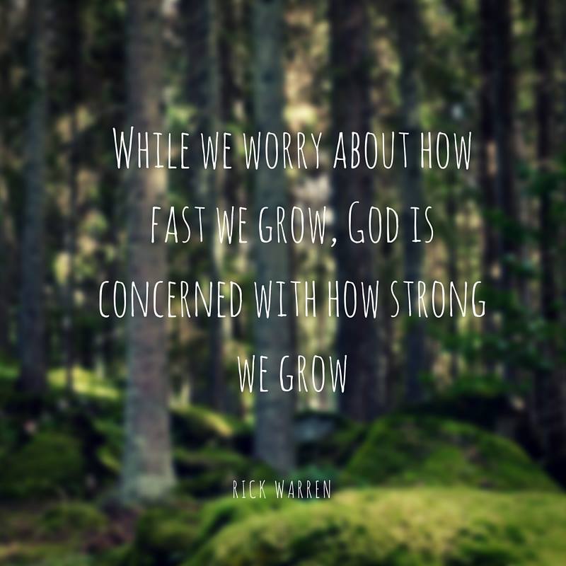 RickWarren's tweet photo. While we worry about how fast we grow, God is concerned with how strong we grow.... https://t.co/T51iF7UcLW https://t.co/SNRsw1iJjd