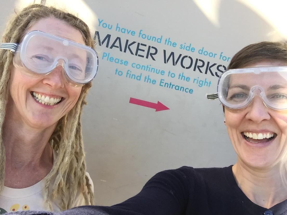 Studio_Camelot's tweet photo. With @valmannart. I love this place. #MakerWorks #ann arbor # makers pace #ShopBot https://t.co/GCZ42OovrY