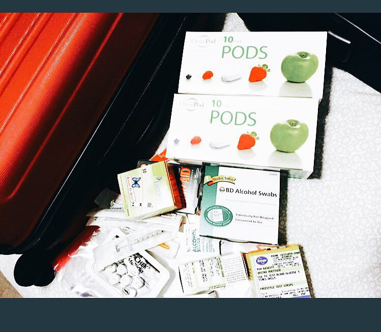 Britni3Roe's tweet image. Traveling diabetic style. I need a whole suitcase just for supplies 👋🏻😂💉 #securitylovesme #beyondtype1