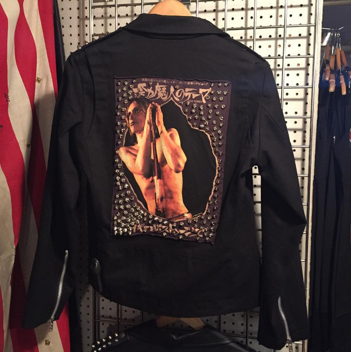 trashvaudeville's tweet photo. We got a lust for #IggyPop & a lust for this moto! Custom made by #DaangGoodman! Many one of a kind pieces instore! https://t.co/wPXbTIUTqQ