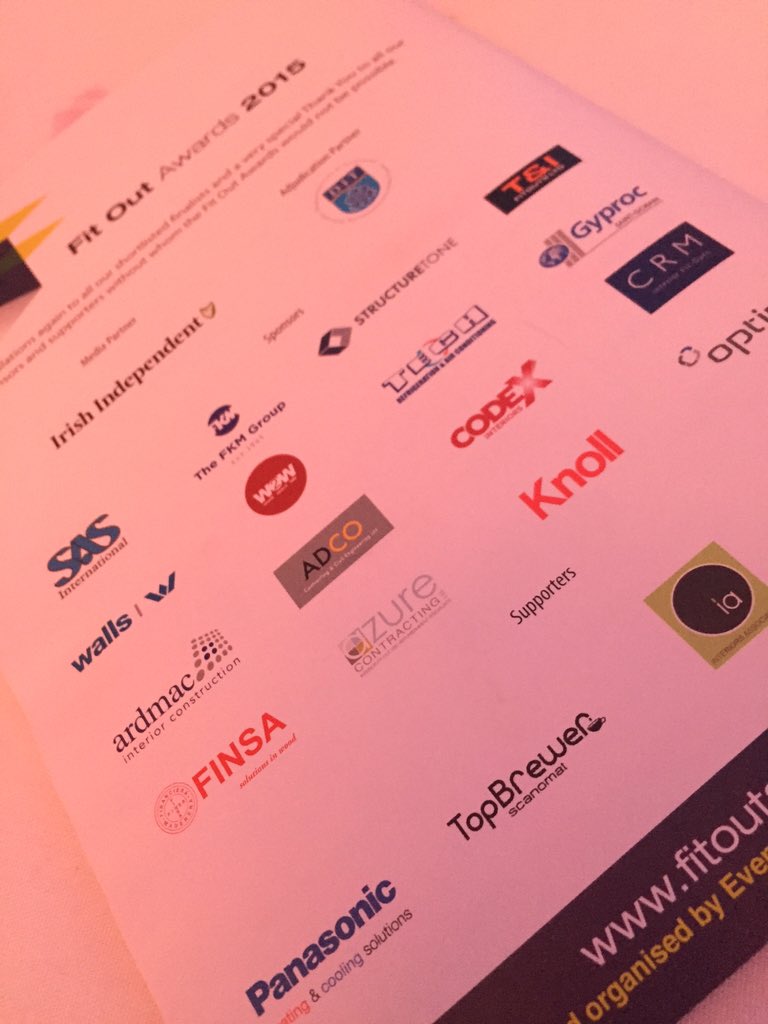 Scanomat_Irl's tweet photo. Congratulations to all the winners and indeed all nominees #FitOutAwards https://t.co/XwFO2fFIXO