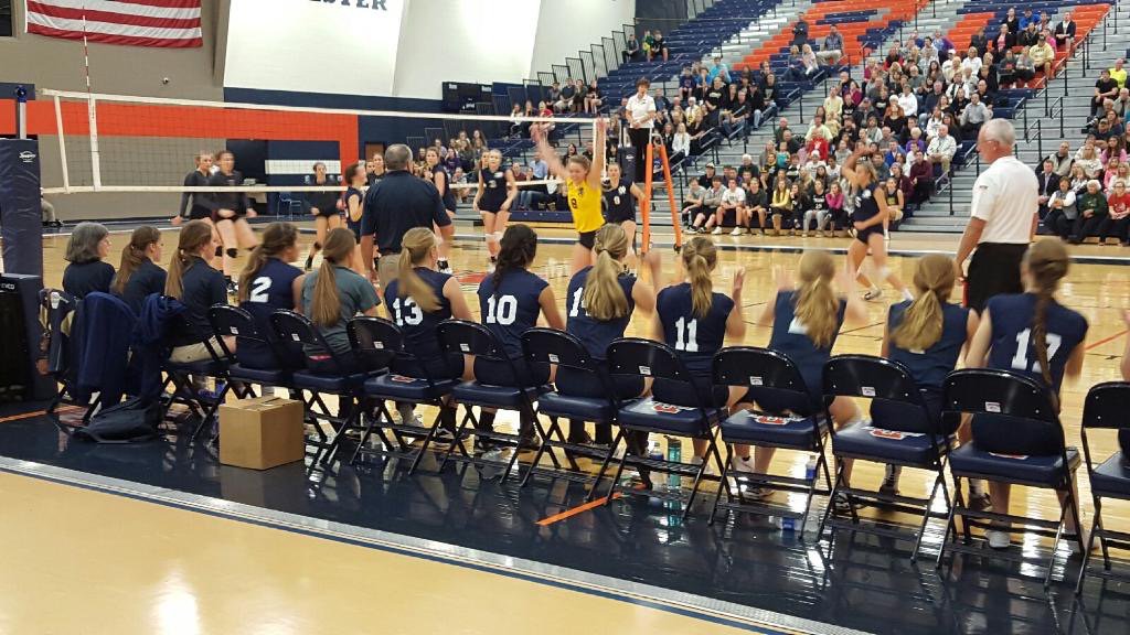 Advance_PT's tweet photo. The @QNDRaiders volleyball sectional championship is underway! Photo courtesy of our ATC @Zangten https://t.co/ZbukFTzWpN
