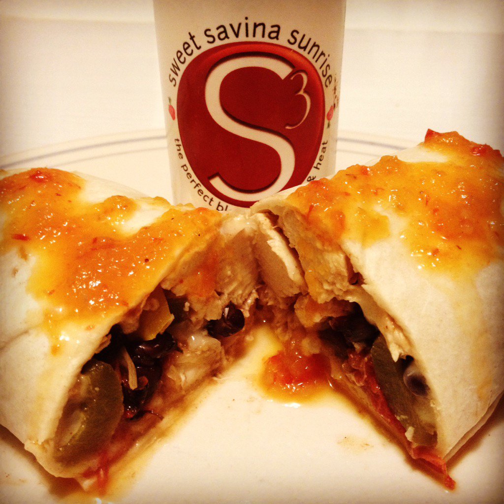 HeatFreakFan's tweet photo. Ahhh perfect! Chicken burritos, topped with one of my favorite sauces. @S3HotSauce 
#hotsauce #spicyfood #allnatural https://t.co/WkPt9vGLQg