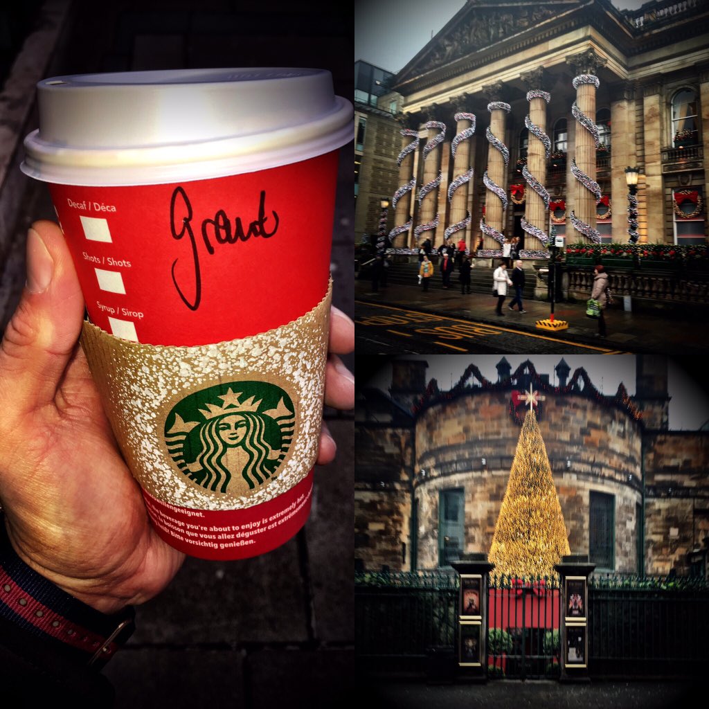 grantm83's tweet photo. Was getting a wee bit of a festive feeling in #Edinburgh today even tho it's only #November @StarbucksUK 🎄⛄️☕️ https://t.co/29gNqoOM49