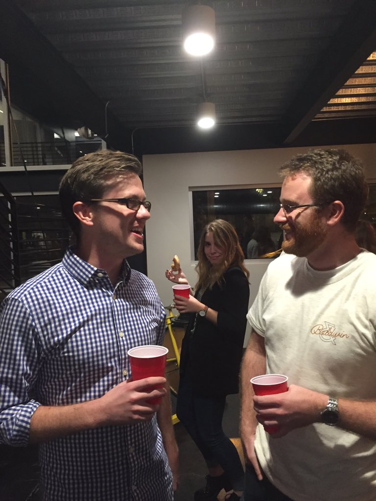 SBXESDesign's tweet photo. @schombombadil and the rest of the design team checking out the space at @baldwinand tonight #studiotour15 https://t.co/0KAfT31YtN