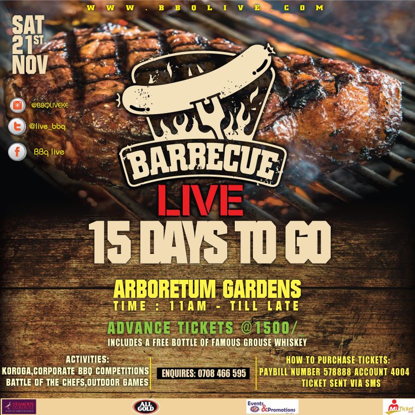 bbqliveke's tweet photo. Good morning #Team #BBQLive 15 days to go!! #FreeFamousOnEntry @DjJoeMfalme @Barrtonjo @PierraM @ShaffieWeru https://t.co/E0vVTAYHvP