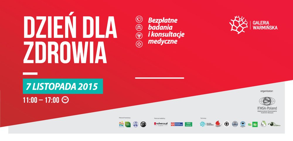 Już w sobotę 7/11 Dzień dla Zdrowia w Galerii Warmińskiej od 11.00 do 17.00. Zapraszamy! facebook.com/IfmsaPolandOdd…