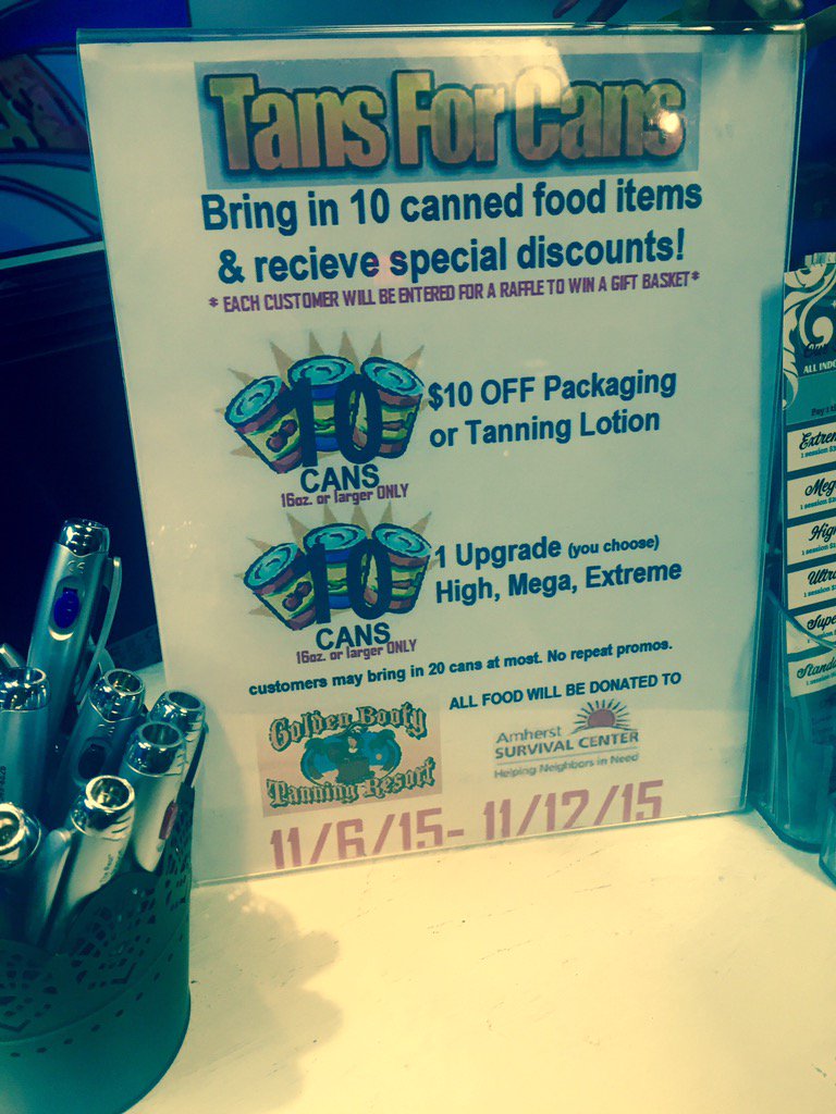 kimmyg_8's tweet photo. Tans for cans 💕 support the Amherst Survival Center!! #10Cans @gbtanning https://t.co/AcHwzNZTCX