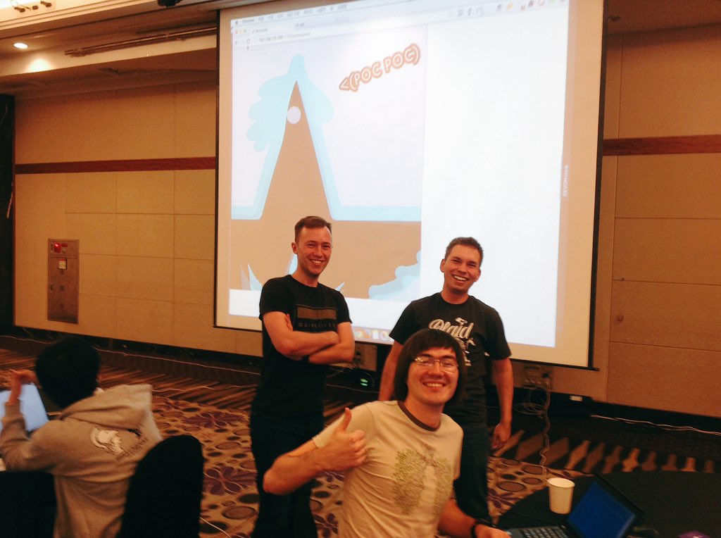 makrushind's tweet photo. #POC2015 #CTF scoreboard is defaced. Try to guess the team :) https://t.co/VhU6jH53Re