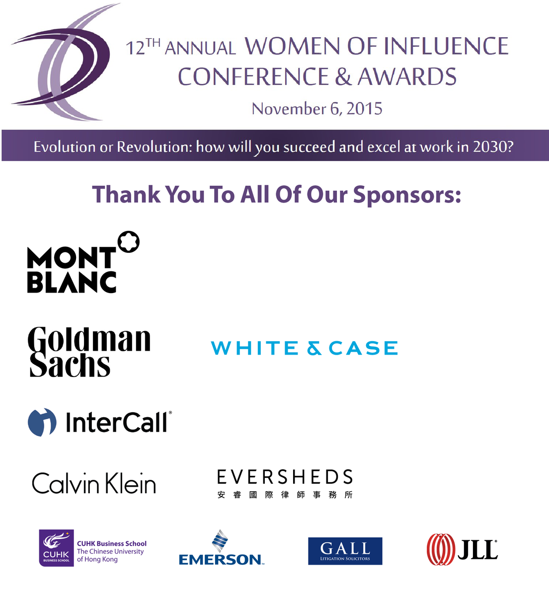AmChamHK's tweet photo. Once again great thanks to all of our sponsors for supporting &amp; making #AmChamHKWOI 2015 another exceptional event! https://t.co/U7g0z5U2D9
