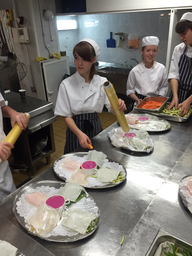 ShrewsCollChefs's tweet photo. .@ShrewsburyCol  students preparing lunch at Palmyra Beach Hotel https://t.co/ZGo11YfIZV