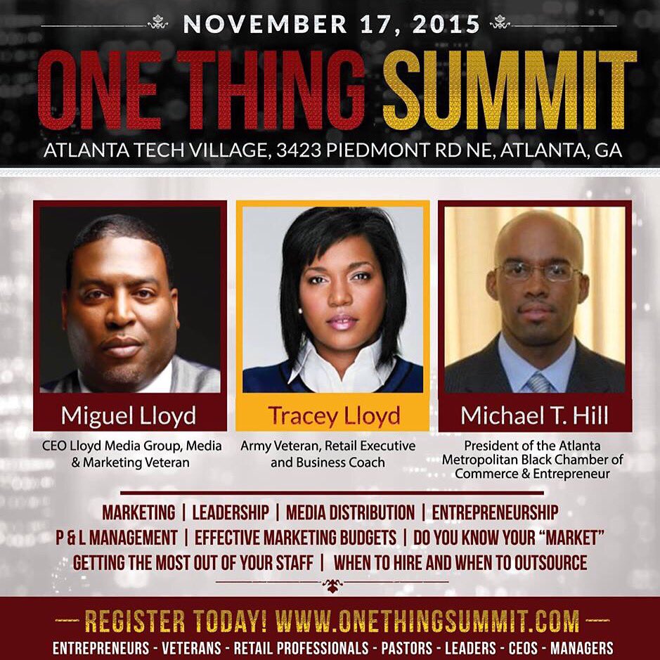 MiguelLloydInc's tweet photo. @karenhunter can you help us get the word out. #OneThingSummit #Marketing #ATL https://t.co/yDcrXYy51p