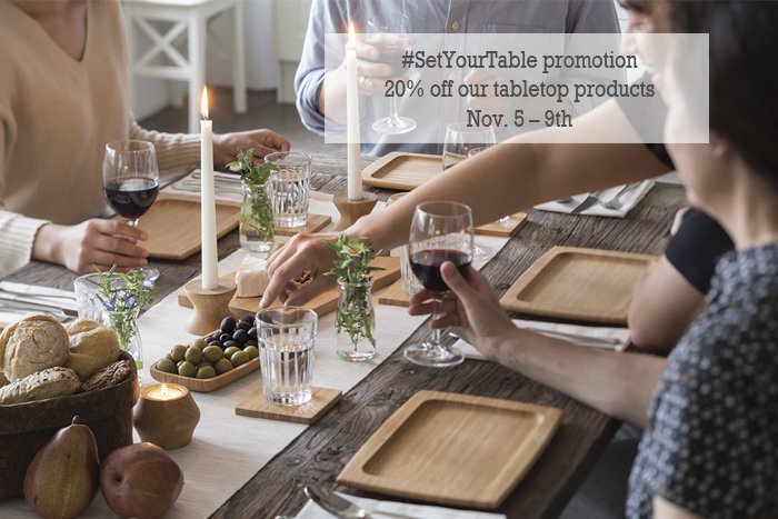 bambuhome's tweet image. Your turn to host Thanksgiving dinner? Get your table ready! Shop the sale. #SetYourTable bam-bu.co/1X5nBfi