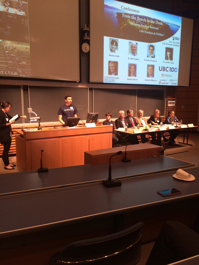 AlyssaKirlin's tweet photo. Ready for the panel discussion #bridgingthegap @MIGSS_UBC #UBC100 https://t.co/NqwM4yxsnx