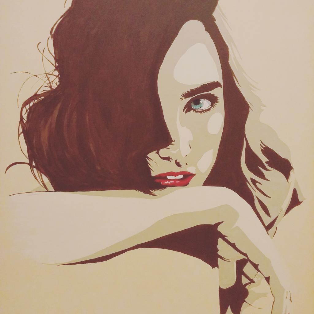 derekonomy's tweet image. A gift from my bro: an original Jennifer Connelly (my boyhood crush) #Painting.